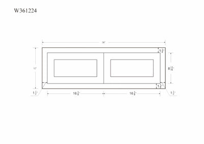 36" W 24" D Custom Oak Inset Shaker Refrigerator Wall Cabinet - 12", 15", 18", 21" & 24" Tall