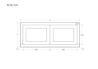 36" W 24" D Custom Oak Inset Shaker Refrigerator Wall Cabinet - 12", 15", 18", 21" & 24" Tall