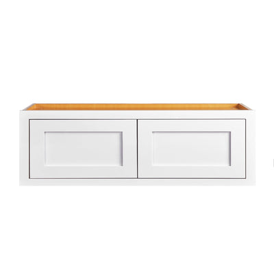 36" Wide Bridge Custom Inset Shaker Wall Cabinet - Double Door 12", 15", 18", 21" & 24" Tall