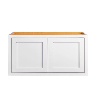 36" Wide Bridge Custom Inset Shaker Wall Cabinet - Double Door 12", 15", 18", 21" & 24" Tall