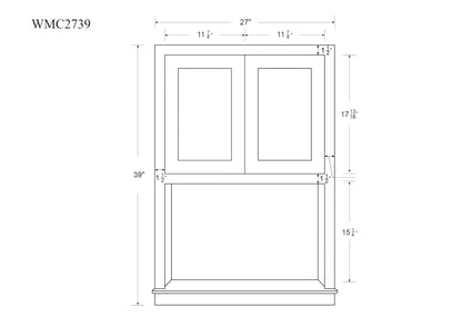 Microwave Cabinet Tuscan Gray Inset Shaker Wall Cabinet 27" Wide 30" & 39" Tall
