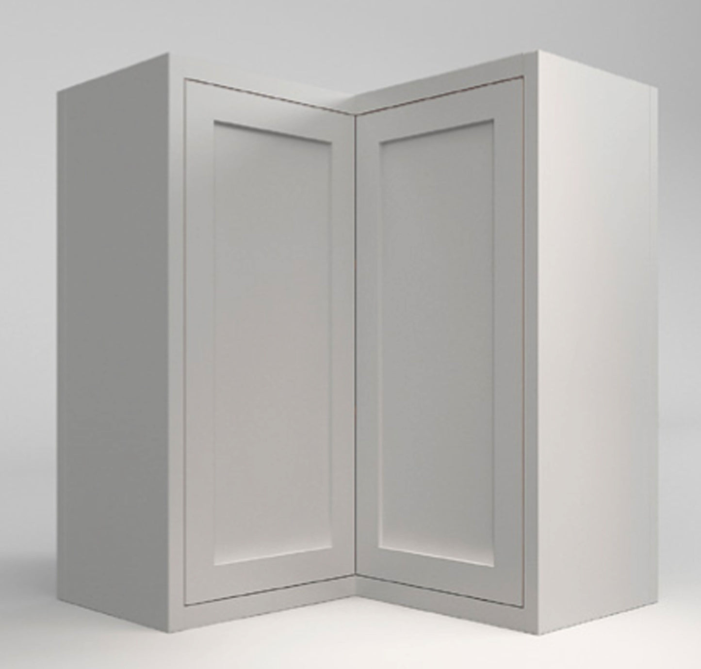 Wall Angle Corner Snow White Shaker Wall Cabinet 27" W x 30" & 39" Tall