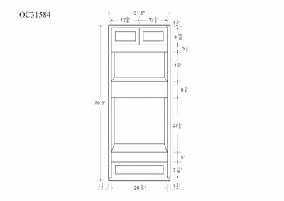 Wall Oven Tuscan Gray Inset Shaker Cabinet 31.5" Wide