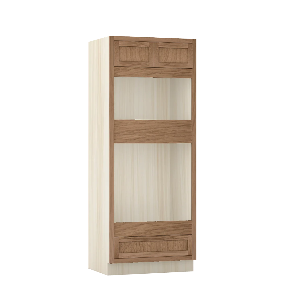 Walnut Oak WS-02 White Oak Inset Shaker Wall Oven Cabinet OC33, 33" x 84", Premium Box