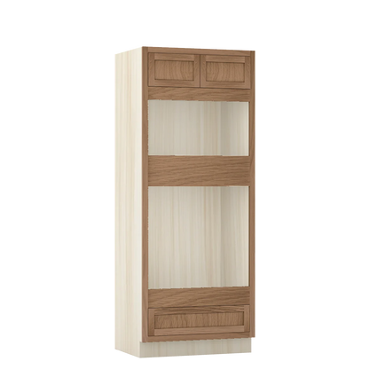 Walnut Oak WS-02 White Oak Inset Shaker Wall Oven Cabinet OC33, 33" x 84", Premium Box