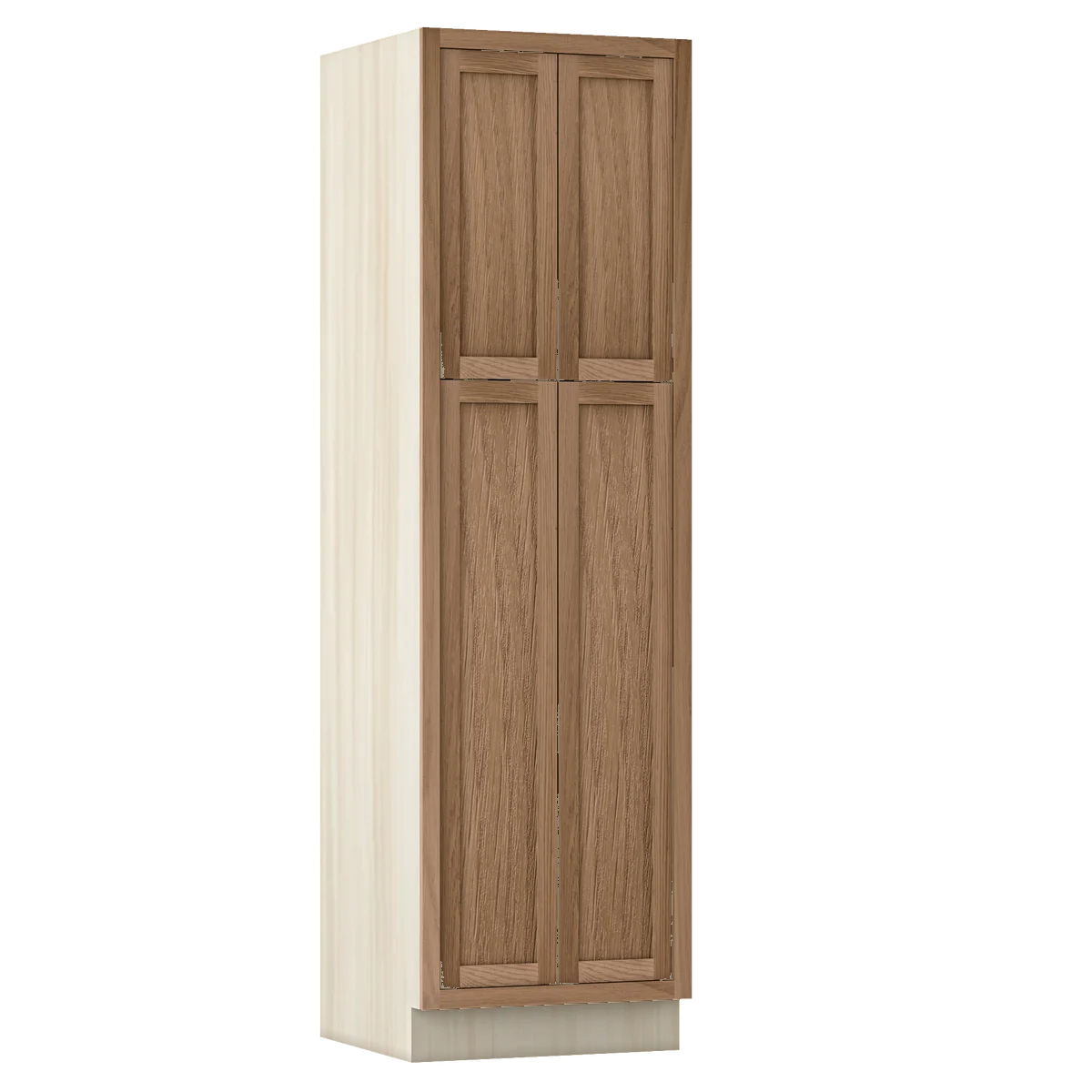 Walnut Oak WS-02 White Oak Inset Shaker Pantry Cabinet PC248424, 24" Wide by 84" Tall, Premium Box