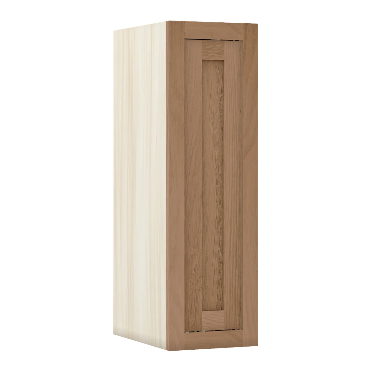Walnut Oak WS-02 White Oak Inset Shaker 36 Inch Tall Single Door Wall Cabinet W093614, 9" Wide x 36" Tall x 14" Deep, Premium Box