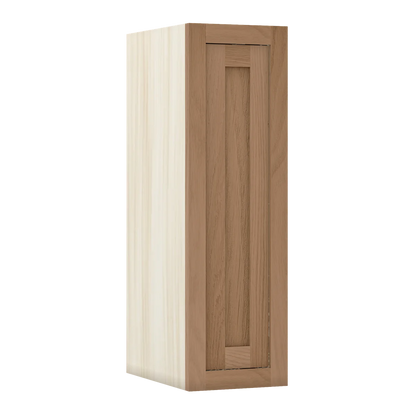 Walnut Oak WS-02 White Oak Inset Shaker 36 Inch Tall Single Door Wall Cabinet W093614, 9" Wide x 36" Tall x 14" Deep, Premium Box