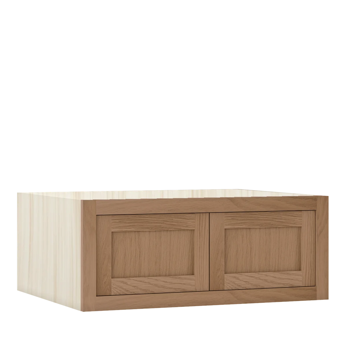 Walnut Oak WS-02 White Oak Inset Shaker Bridge Wall Double Door Cabinet W301224, Premium Box