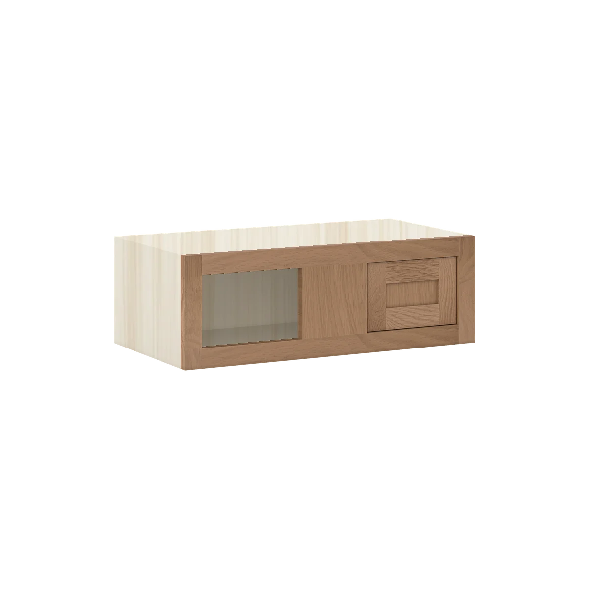 Walnut Oak WS-02 White Oak Inset Shaker Blind Corner Wall Cabinet WBC2709, 09" Tall Blind Corner, Premium Box