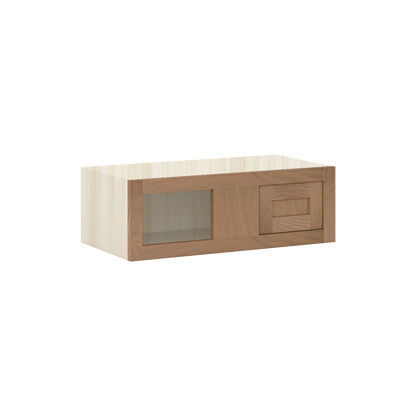 Walnut Oak WS-02 White Oak Inset Shaker Blind Corner Wall Cabinet WBC2709, 09" Tall Blind Corner, Premium Box