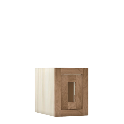 Walnut Oak WS-02 White Oak Inset Shaker Single Door Glass Ready Wall Cabinet WGD091214, 9" Wide x 12" Tall, Premium Box