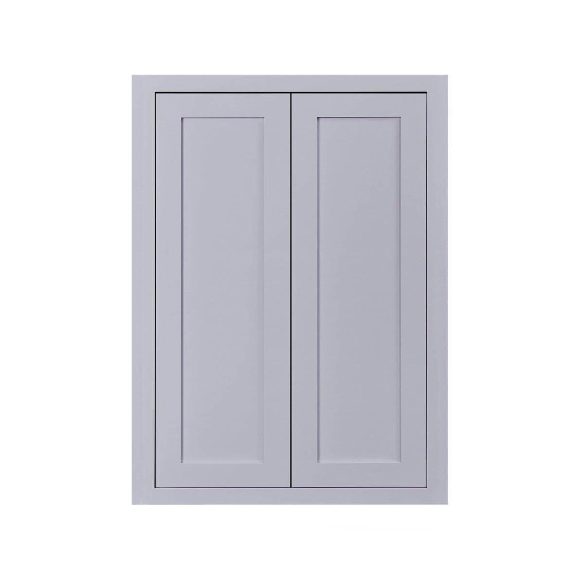 30" Tall Light Gray Inset Shaker Wall Cabinet - Double Door - 27" Wide