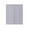 30" Tall Light Gray Inset Shaker Wall Cabinet - Double Door - 30" Wide
