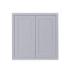 30" Tall Light Gray Inset Shaker Wall Cabinet - Double Door - 33" Wide