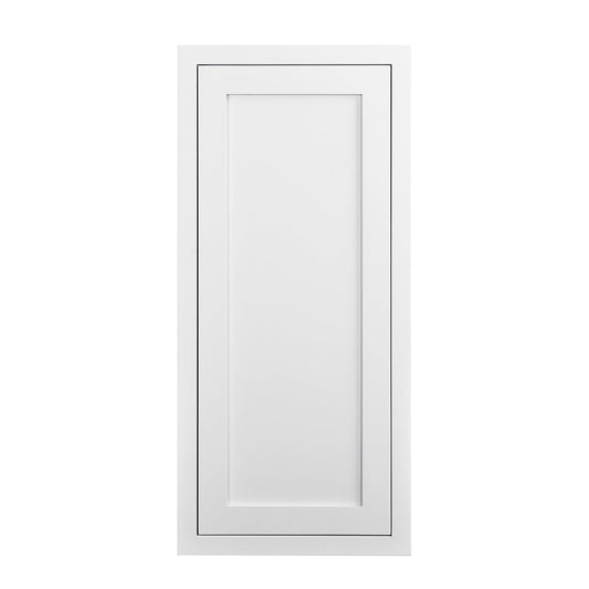 30" Tall Wall Cabinet - Single Door 9", 12", 15", 18" & 21" Wide Snow White Inset Shaker