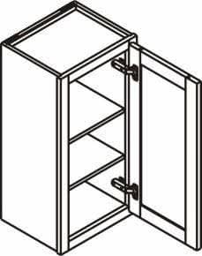 30" Tall Wall Cabinet - Single Door 9", 12", 15", 18" & 21" Wide Snow White Inset Shaker
