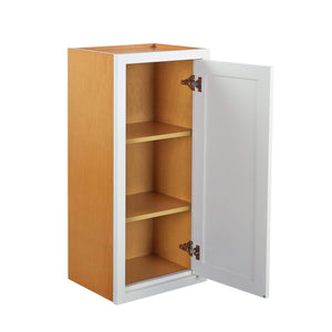 30" Tall Vintage White Inset Raised Panel Wall Cabinet - Single Door 9", 12", 15", 18" & 21"