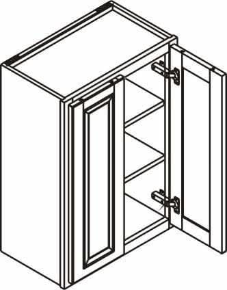 30" Tall Wall Cabinet 30" Tall White Shaker Wall Cabinet - Double Door 24", 27", 30", 33", 36" Inset Kitchen Cabinets