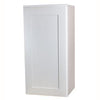 30" Tall White Shaker 1-1/4" Overlay Wall Cabinet - Single Door 9", 12", 15", 18", 21" WIde