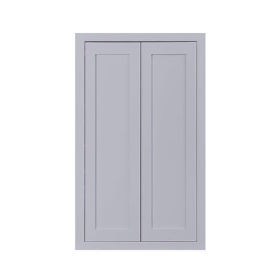 39" Tall Light Gray Inset Shaker Wall Cabinet - Double Door - 24", 27", 30", 33" & 36"