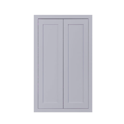 39" Tall Light Gray Inset Shaker Wall Cabinet - Double Door - 24", 27", 30", 33" & 36"