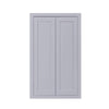 39" Tall Light Gray Inset Shaker Wall Cabinet - Double Door - 24" Wide