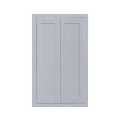 39" Tall Light Gray Inset Shaker Wall Cabinet - Double Door - 24" Wide
