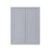 39" Tall Light Gray Inset Shaker Wall Cabinet - Double Door - 27" Wide