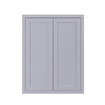 39" Tall Light Gray Inset Shaker Wall Cabinet - Double Door - 27" Wide