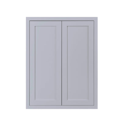 39" Tall Light Gray Inset Shaker Wall Cabinet - Double Door - 30" Wide
