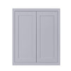 39" Tall Light Gray Inset Shaker Wall Cabinet - Double Door - 33" Wide