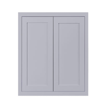 39" Tall Light Gray Inset Shaker Wall Cabinet - Double Door - 33" Wide