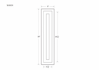 39" Tall Light Gray Inset Shaker Wall Cabinet - Single Door - 9" Wide