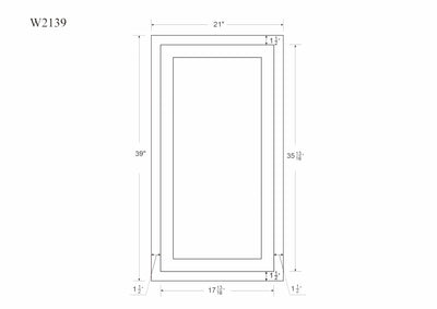 39" Tall Light Gray Inset Shaker Wall Cabinet - Single Door - 21" Wide