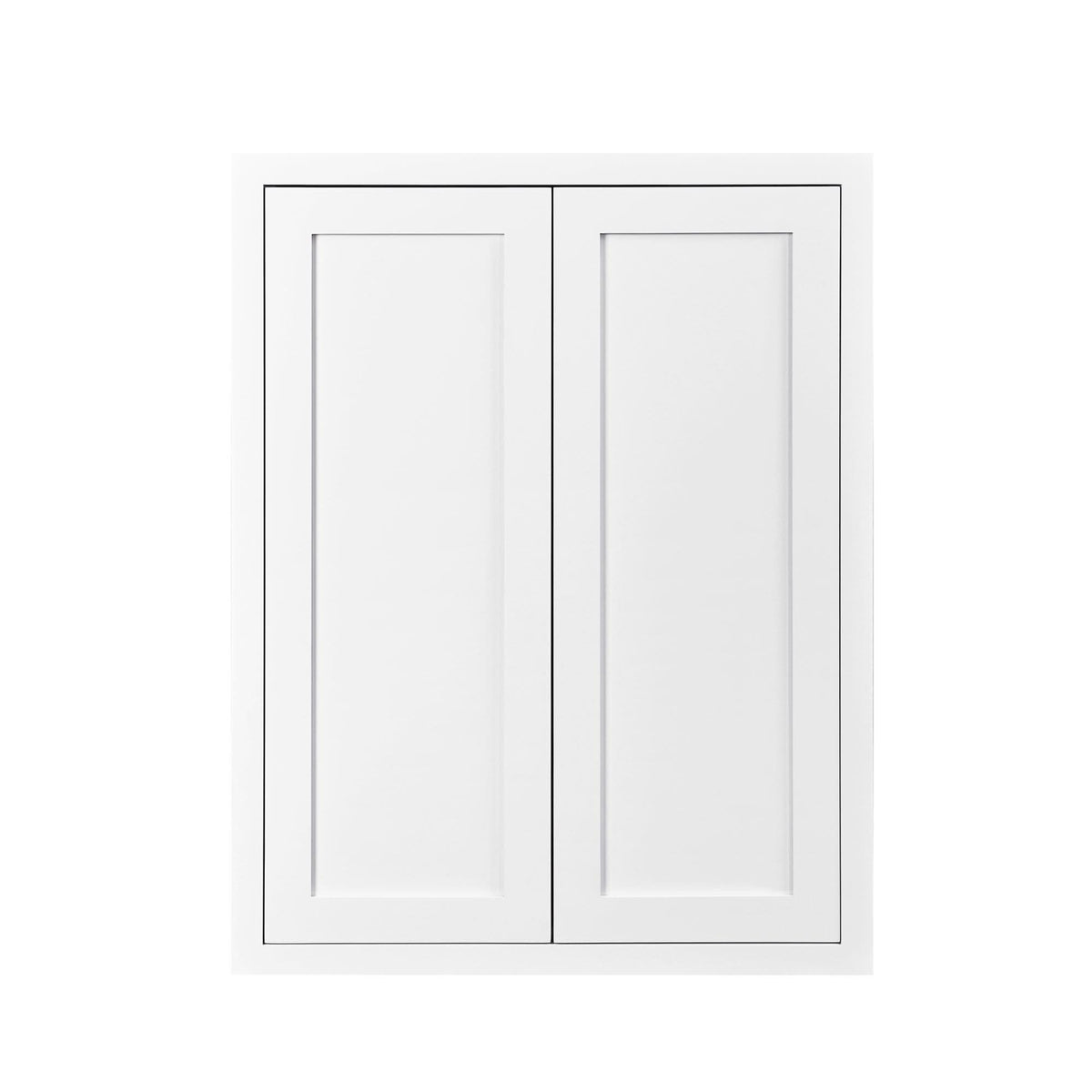 39" Tall Wall Cabinet - Double Door 24", 27", 30", 33" & 36" Wide Snow White Inset Shaker