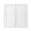 39" Tall Snow White Inset Shaker Wall Cabinet - Double Door 24", 27", 30", 33" & 36" Wide