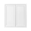 39" Tall Snow White Inset Shaker Wall Cabinet - Double Door 24", 27", 30", 33" & 36" Wide