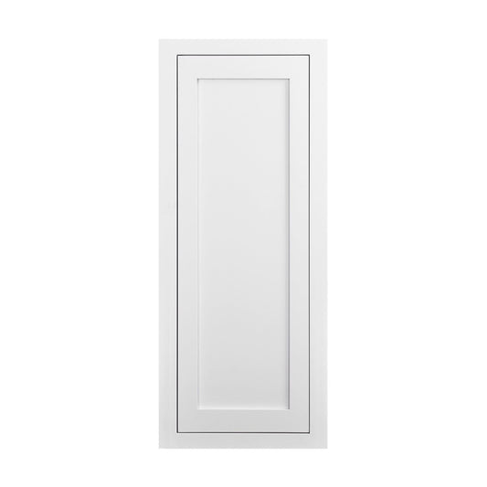 39" Tall Wall Cabinet - Single Door 9", 12", 15", 18" & 21" Tall Snow White Inset Shaker