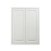 39" Tall Vintage White Inset Raised Panel Wall Cabinet - Double Door 24", 27", 30", 33" & 36"