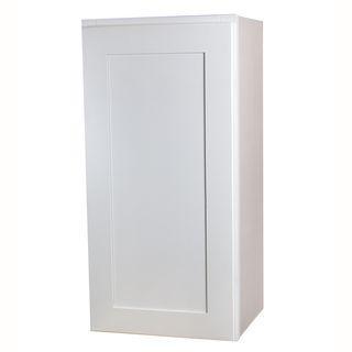 42" Tall 29 Newport White Double Shaker 1-1/4" Overlay Wall Cabinet - Single Door 9", 12", 15", 18", 21"
