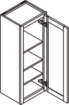 42" Tall Wall Modern Euro Slab Cabinet - Single Door 9", 12", 15", 18", 21" - RTA Wholesalers