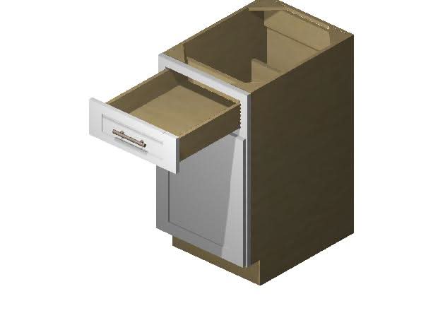 White Shaker 1/2" Overlay Base Cabinet - One Door 9", 12", 15", 18", 21" - RTA Wholesalers
