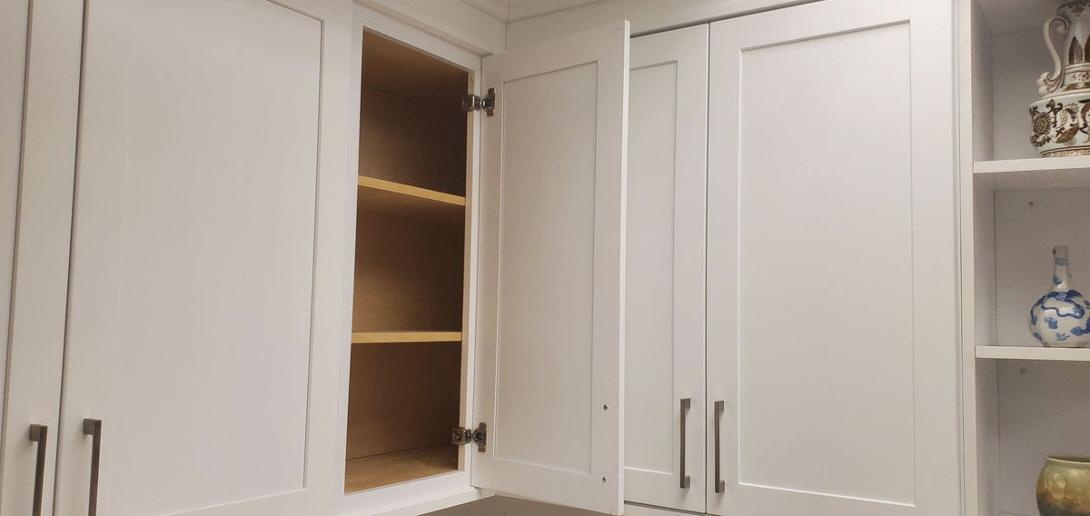 Full Height Door 15HNS Hermosa Noir Black Shaker 1-1/4" Overlay Wall Cabinet - Double Door 24", 27", 30", 33" & 36" Wide