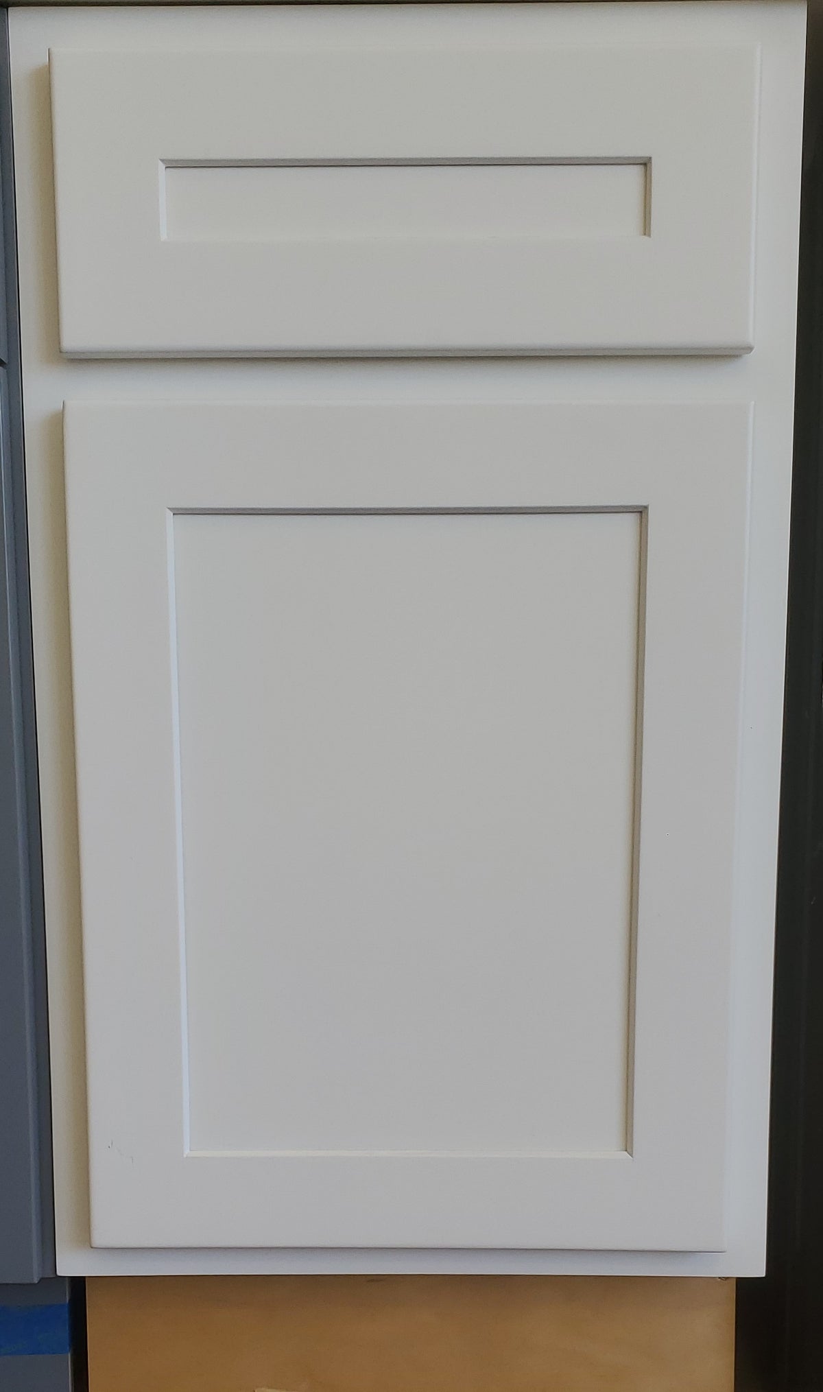 42" tall White Shaker 1/2" Overlay Wall Cabinet - Double Door 24", 27", 30", 33", 36"
