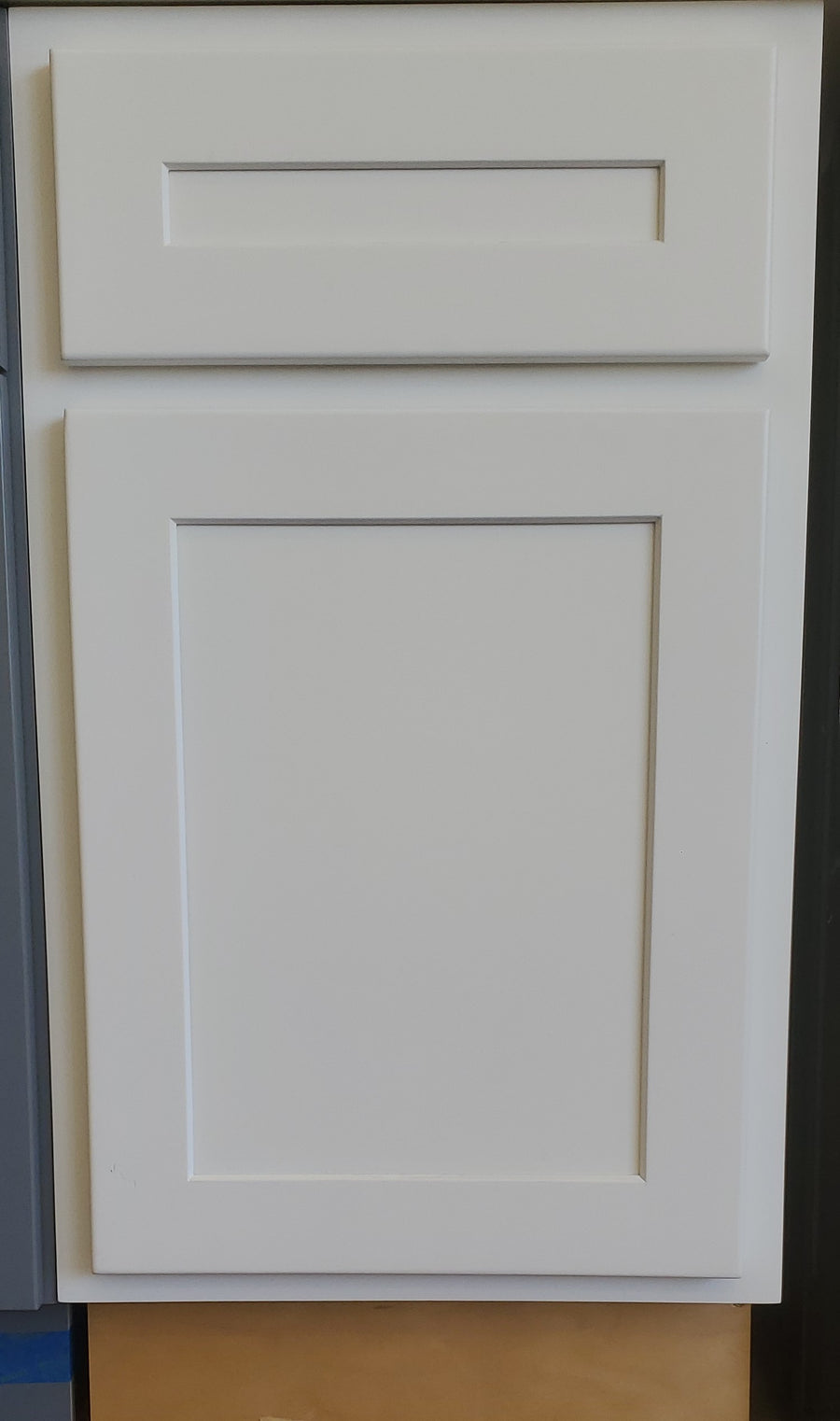 42" tall White Shaker 1/2" Overlay Wall Cabinet - Double Door 24", 27", 30", 33", 36" - RTA Wholesalers