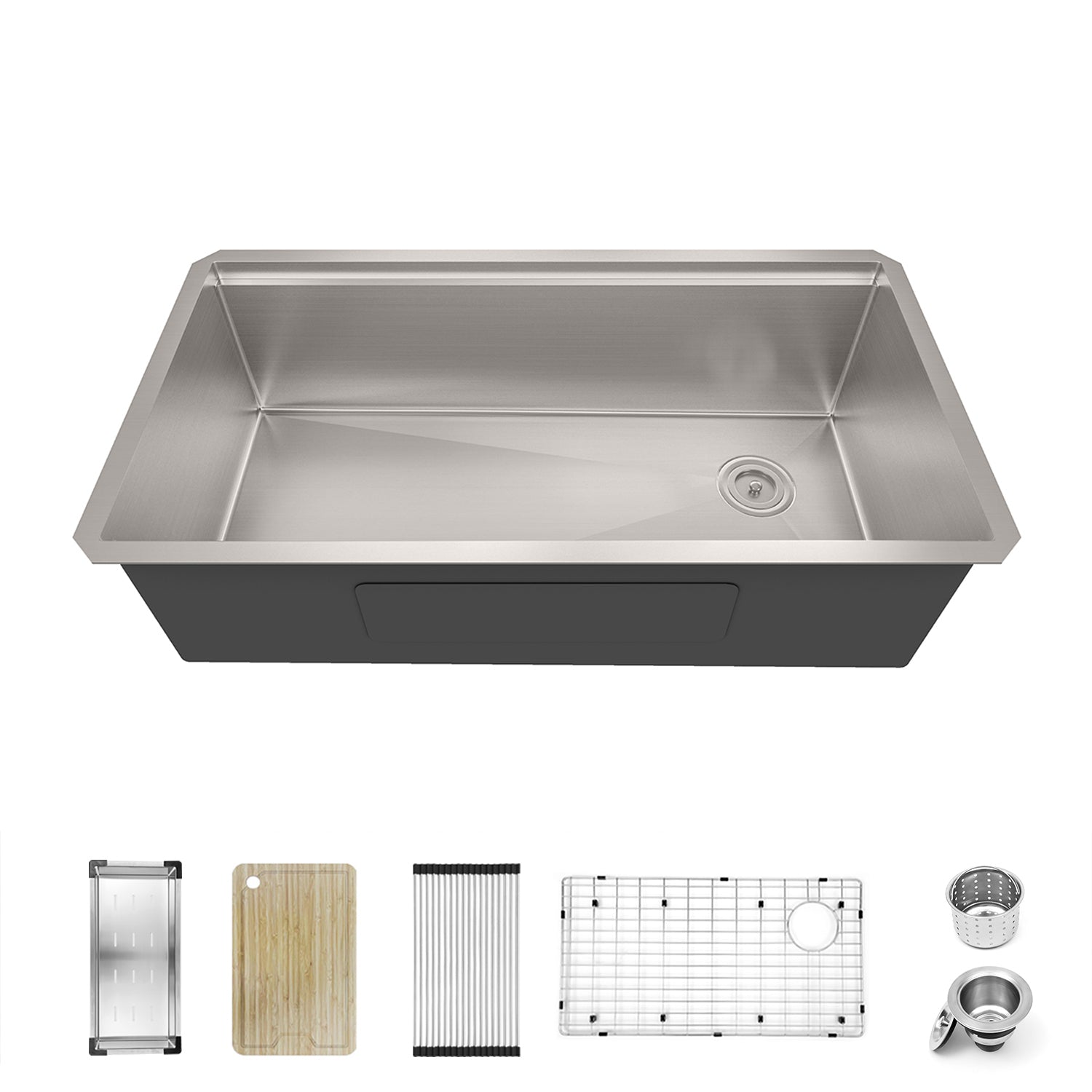 Stainless Steel Single Bowl Rectangle Kitchen Sink 30" Wide
