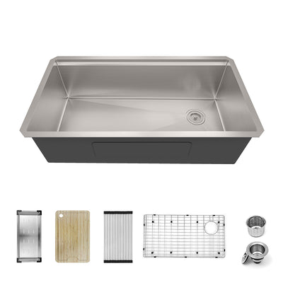 16 Gauge Undermount Kitchen Sink with Accessories Included.