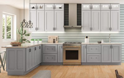 Light Gray Overlay Kitchen Cabinets