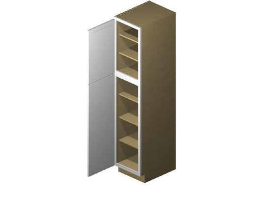 96" Tall Pantry White Shaker 1/2" Overlay Cabinet 18", 24" & 30" Wide - RTA Wholesalers
